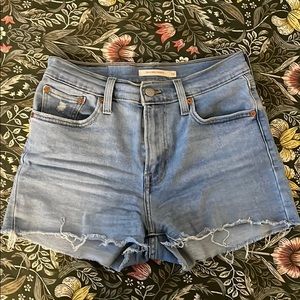 Levis high rise jean shorts